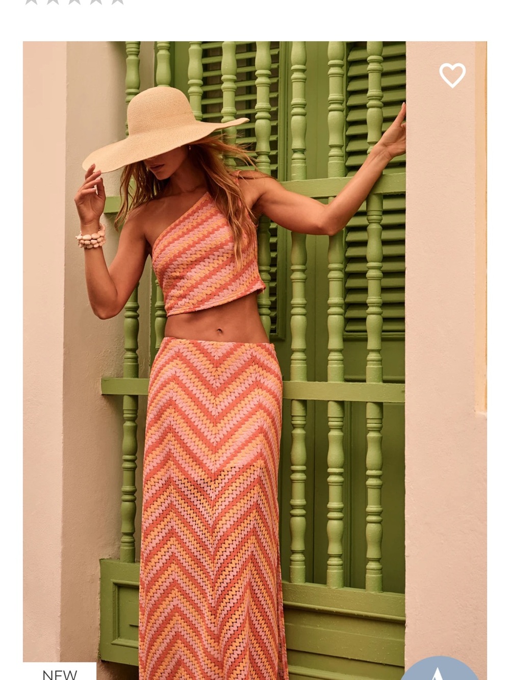 Altar'd State Pink Orange Chevron Maxi Skirt - Picture 3 of 3
